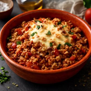 Keto Ground Beef Casserole with Cauliflower Rice