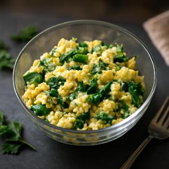 Keto Scrambled Eggs with Spinach and Feta