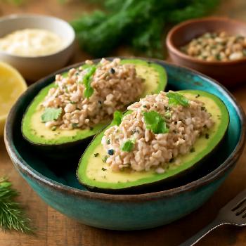 Keto Tuna Avocado Boats with Lemon and Dill