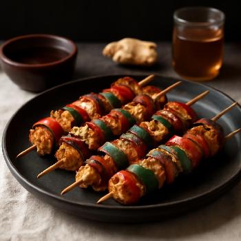 Kombucha Marinated Chicken Skewers