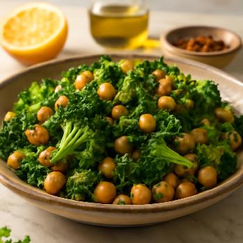 Lemon Garlic Broccoli Stir-Fry with Chickpeas