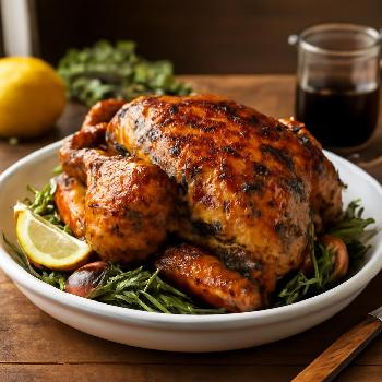 Lemon Herb Roasted Chicken with Balsamic Vinegar Glaze (Low Sodium)
