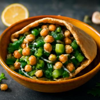 Lemony Chickpea and Vegetable Pita Pockets