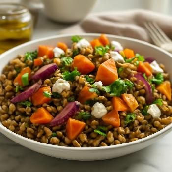 Lentil Salad with Roasted Vegetables and Lemon-Dijon Dressing
