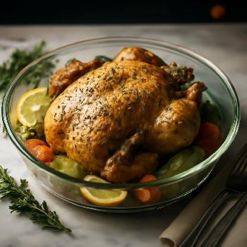 Low-Sodium Herb-Roasted Chicken with Lemon and Rosemary