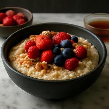 Low-Sodium Oatmeal with Berries and Cinnamon