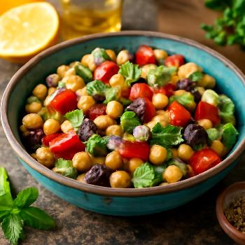 Mediterranean Chickpea Salad with Lemon-Herb Dressing
