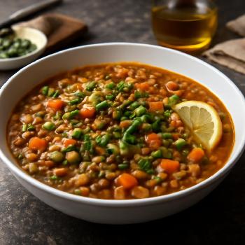 Mediterranean Lentil Stew with Lemon and Herbs
