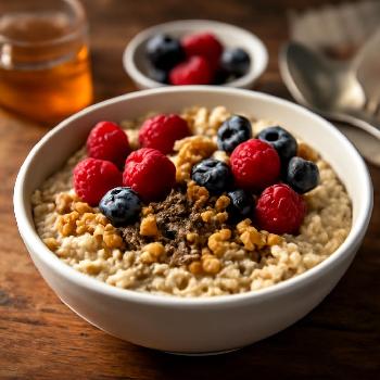 Mediterranean Oatmeal with Berries and Seeds