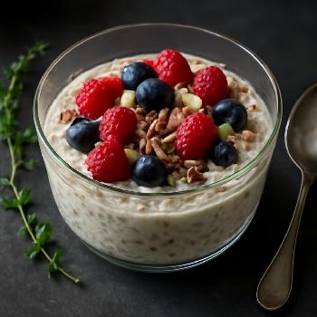 Overnight Oats with Berries, Seeds, and Kefir