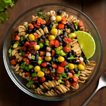 Quinoa Pasta with Black Bean and Corn Salsa