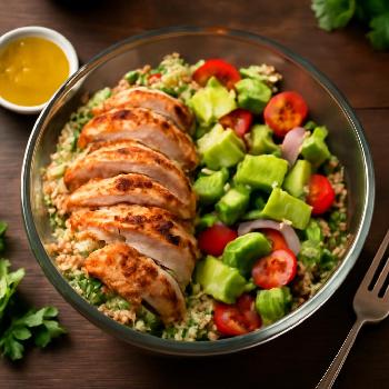 Quinoa Salad with Grilled Chicken and Avocado