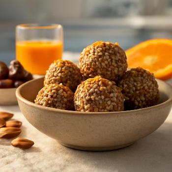 Sesame Seed Energy Bites with Dates and Orange Zest