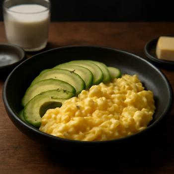 Soft Scrambled Eggs with Avocado