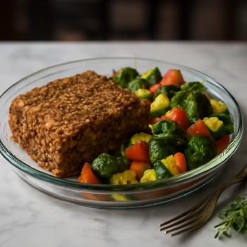 Spelt and Lentil Loaf with Roasted Vegetables