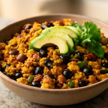 Spicy Black Bean Tofu Scramble
