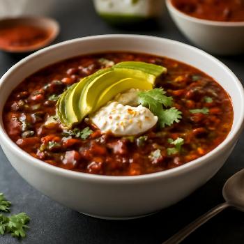 Spicy Vegan Black Bean Soup