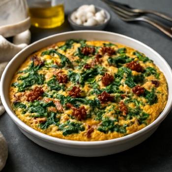 Spinach and Ginger Frittata with Sun-Dried Tomatoes
