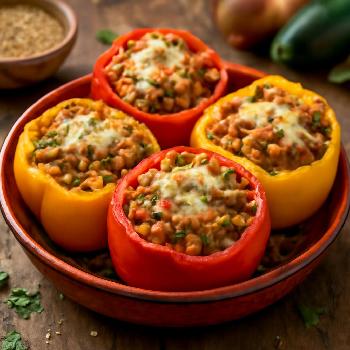 Turkey and Quinoa Stuffed Bell Peppers