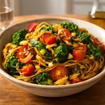 Turmeric Pasta with Roasted Vegetables