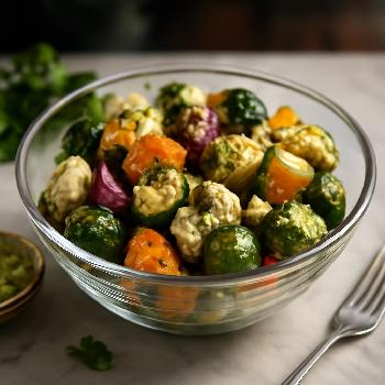 Whole30 Roasted Vegetable Bowl with Lemon-Herb Dressing