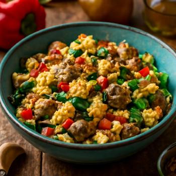 Whole30 Sausage and Veggie Scramble