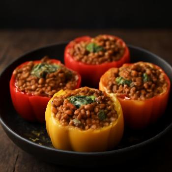 Whole30 Stuffed Bell Peppers with Cauliflower Rice