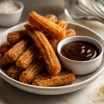 Crispy Spanish Churros with Chocolate Sauce