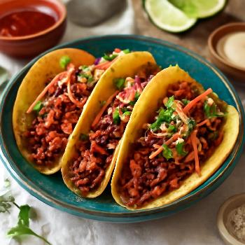 Korean-Mexican Tacos with Spicy Pork and Sesame Slaw