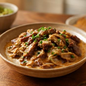 Authentic Russian Beef Stroganoff