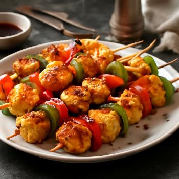 Charcoal Grilled Pineapple Chicken Skewers