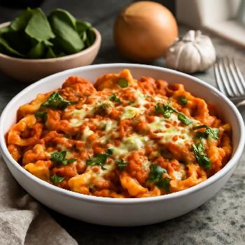 Cheesy Baked Tortellini with Sausage and Spinach