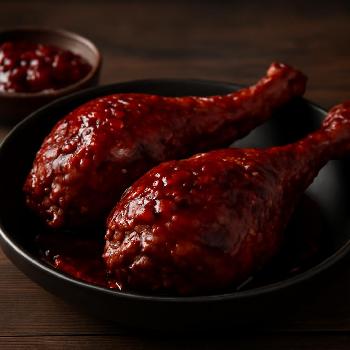 Cherry Chipotle Glazed Smoked Turkey Legs