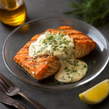 Grilled Salmon with Lemon-Dill Sauce