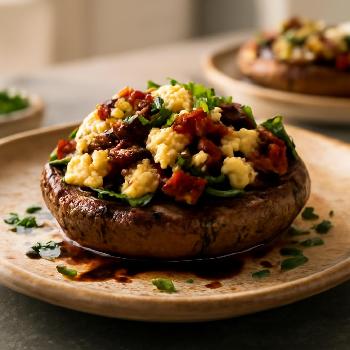 Mediterranean Stuffed Portobello Mushrooms with Feta