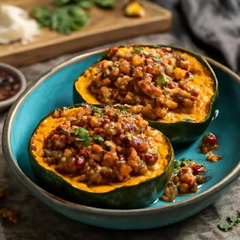 Quinoa and Sausage Stuffed Acorn Squash