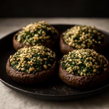 Quinoa and Spinach Stuffed Portobello Mushrooms