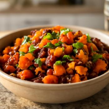 Savory Sweet Potato and Black Bean Bake