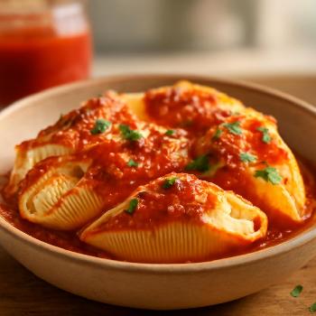 Simple Ricotta Stuffed Shells with Marinara