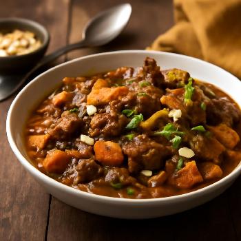 Traditional Lamb Tagine with Apricots and Almonds