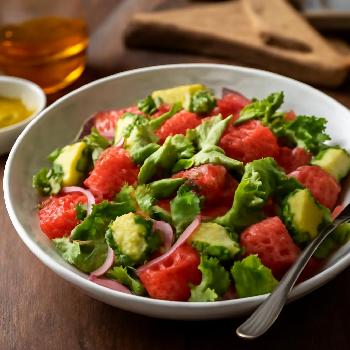 Avocado and Grapefruit Salad with Honey-Lime Dressing