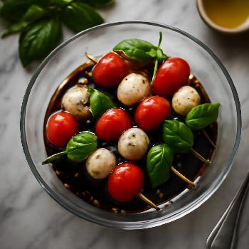 Caprese Salad Skewers with Balsamic Glaze