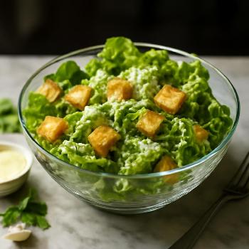 Classic Romaine Salad with Parmesan and Croutons