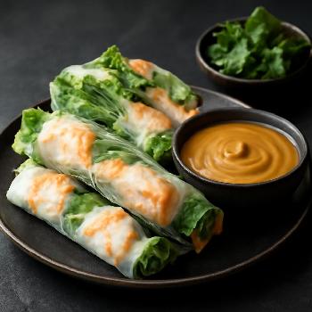Fresh Vietnamese Summer Rolls with Creamy Peanut Sauce