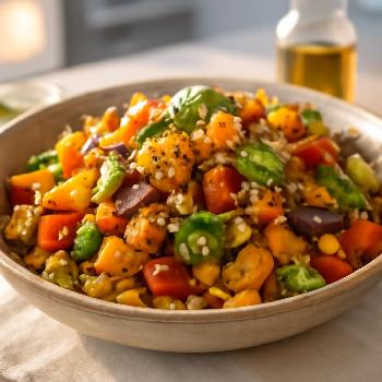 Grilled Bell Pepper and Corn Salad
