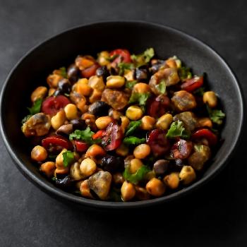 Mediterranean Vegan Salad with Almond-Lemon Dressing