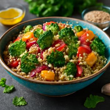 Quinoa Salad with Roasted Vegetables and Lemon-Herb Dressing