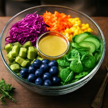 Rainbow Salad Bowl Assembly