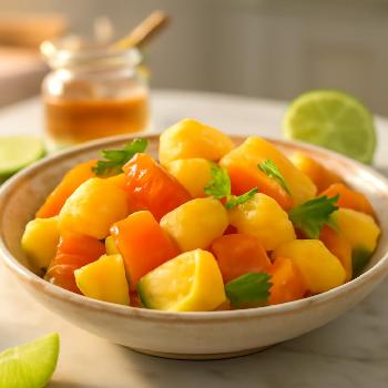 Simple Tropical Fruit Salad with Honey-Lime Dressing