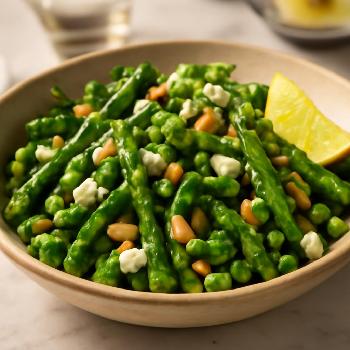 Spring Asparagus and Pea Salad with Lemon-Mint Dressing